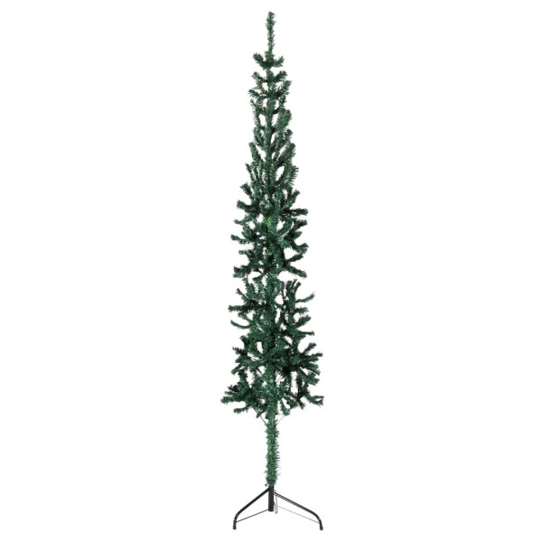 Meia árvore de Natal fina com suporte 120 cm verde M 4