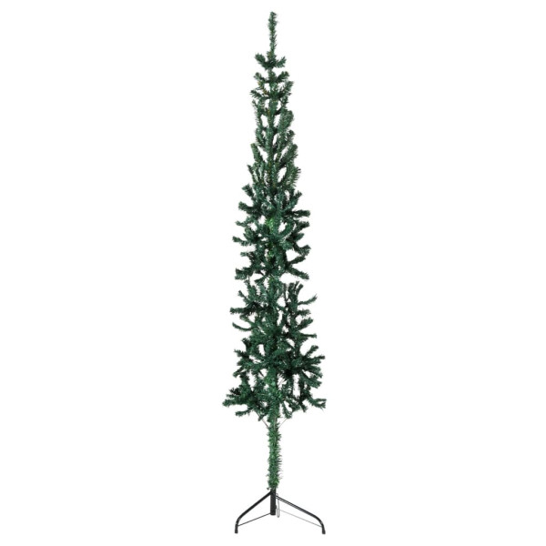 Medio árbol de Navidad artificial con soporte verde 120 cm M 4