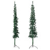 Meia árvore de Natal fina com suporte 210 cm verde 3