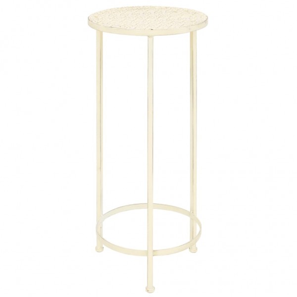 Juego de soportes de planta 3 pzas estilo vintage metal blanco M 2