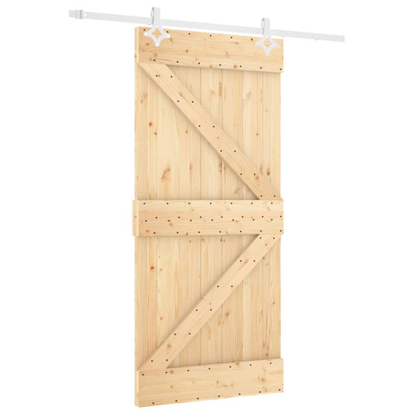 Puerta corredera con herrajes madera maciza de pino 90x210 cm M 2
