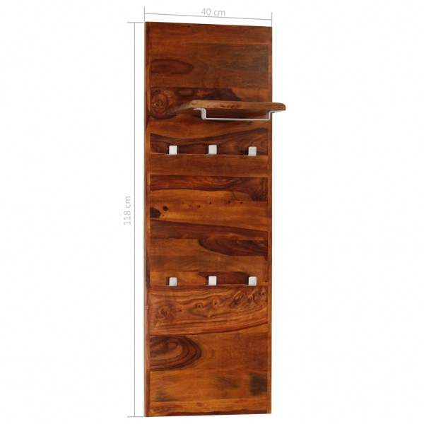 Perchero de pared madera maciza de sheesham 118x40 cm M 5