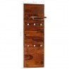 Perchero de pared madera maciza de sheesham 118x40 cm 5