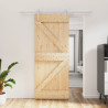 Puerta corredera con herrajes madera maciza de pino 85x210 cm 1
