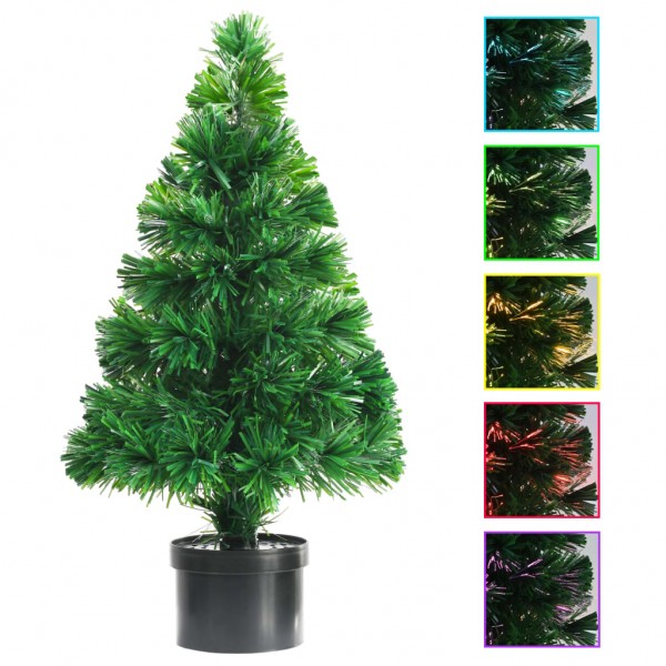 Árbol de Navidad artificial fibra óptica verde 64 cm D