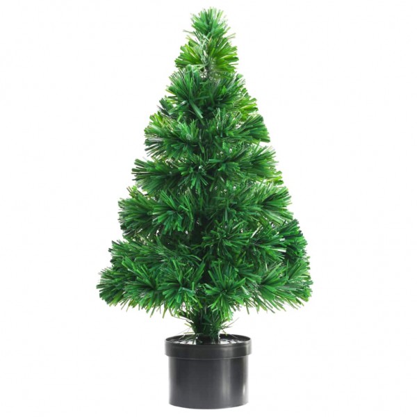 Árbol de Navidad artificial fibra óptica verde 64 cm M 4