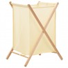 Cesto de ropa sucia madera de cedro y tela beige 42x41x64 cm 1
