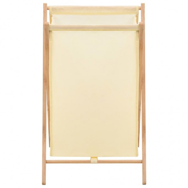 Cesto para roupa suja madeira de cedro e tecido bege 42x41x64cm M 3