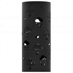 Suporte para guarda-chuvas em aço preto H