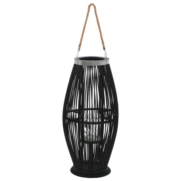 Portavelas colgante bambú negro 60 cm D