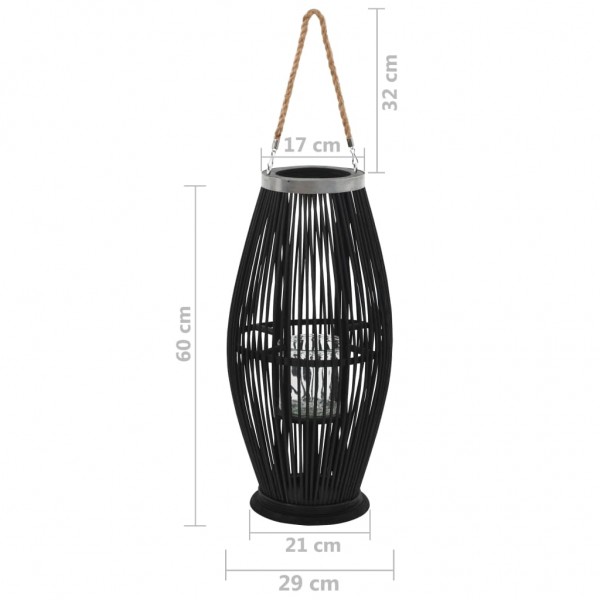 Suporte para vela suspenso 60 cm bambu preto M 5