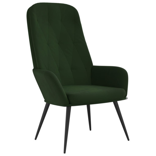 Sillón de relax de terciopelo verde oscuro M 2
