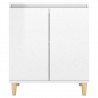 Aparador y patas madera contrachapada blanco brillo 60x35x70 cm 5
