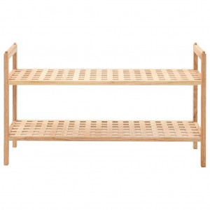 Zapatero de madera maciza de nogal 69x26x40 cm H