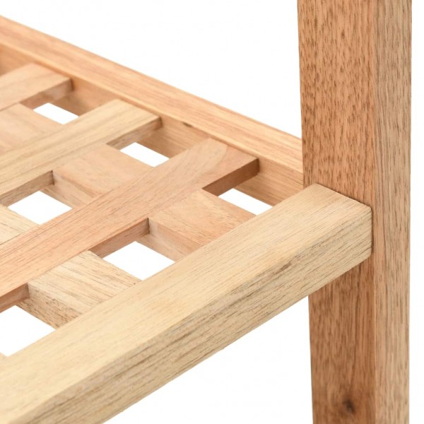 Zapatero de madera maciza de nogal 69x26x40 cm M 5