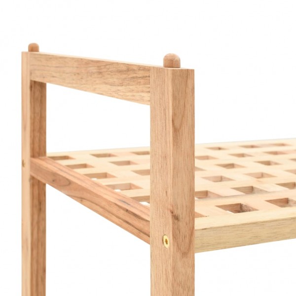Zapatero de madera maciza de nogal 69x26x81 cm M 4