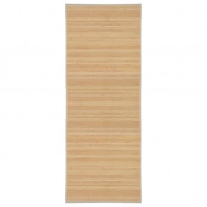 Alfombra de bambú color natural 80x200 cm H