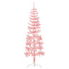 Medio árbol de Navidad artificial con soporte rosa 120 cm 4