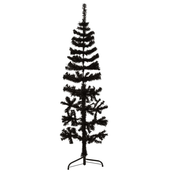 Medio árbol de Navidad artificial con soporte negro 120 cm M 4
