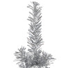 Medio árbol de Navidad artificial con soporte plateado 210 cm 4