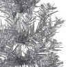 Medio árbol de Navidad artificial con soporte plateado 210 cm 5
