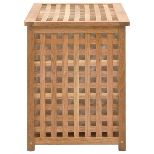 Baúl para la ropa sucia madera maciza nogal 77.5x37.5x46.5 cm M 4