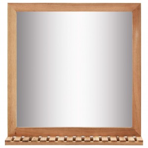 Espejo de cuarto de baño madera maciza de nogal 60x12x62 cm H