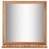 Espejo de cuarto de baño madera maciza de nogal 60x12x62 cm 2