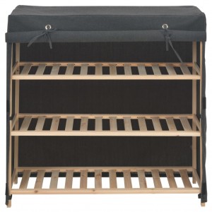 Mueble zapatero con funda de tela gris 79x40x80 cm H