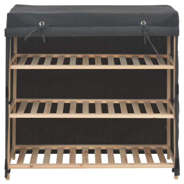 Mueble zapatero con funda de tela gris 79x40x80 cm M 2