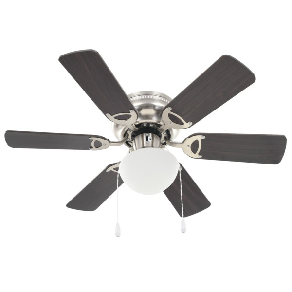Ventilador de techo adornado con lámpara 82 cm marrón oscuro M 2