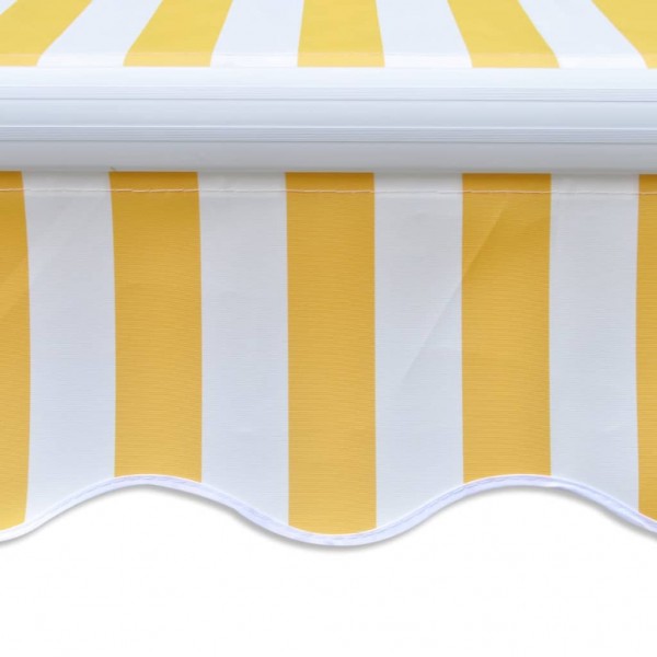 Toldo plegable motorizado 400 cm amarillo y blanco M 3