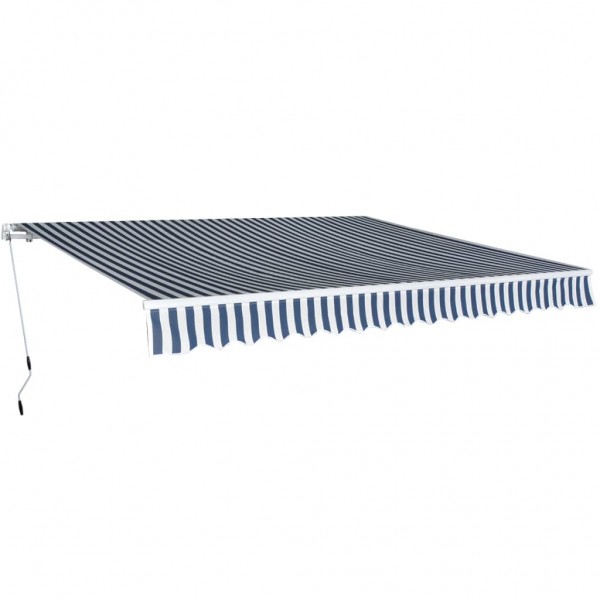 Toldo plegable de operación manual 400 cm azul y blanco D