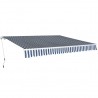Toldo plegable de operación manual 400 cm azul y blanco 1