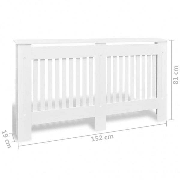 Cubiertas para radiador 2 unidades MDF blanco 152 cm M 4