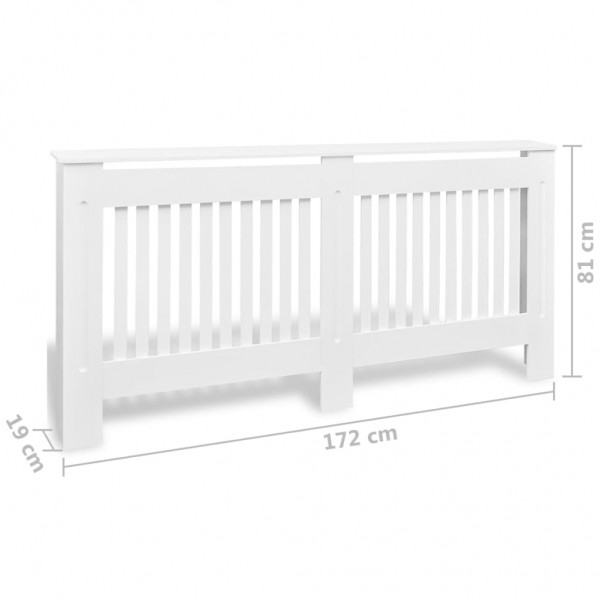 vidaxl Coberturas de radiador 2 pcs MDF 172 cm branco M 4