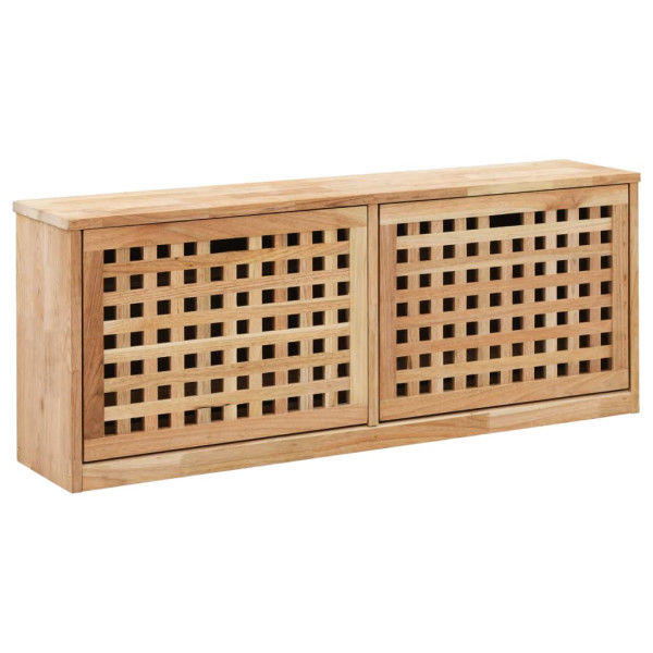 Banco zapatero de madera maciza de nogal 94x20x38 cm D