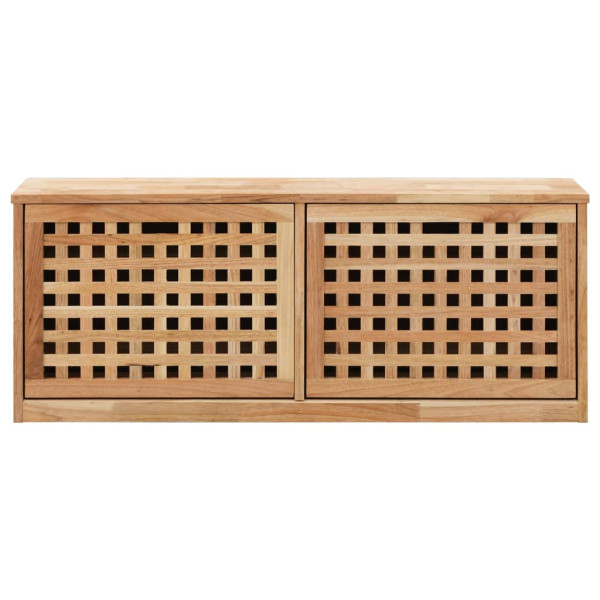 Banco zapatero de madera maciza de nogal 94x20x38 cm M 3