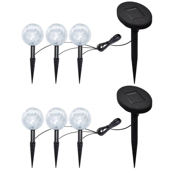 Candeeiros de jardim 6 pcs LED com estacas e painéis solares M 3