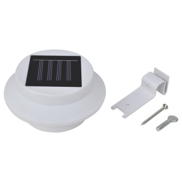 Candeeiros solares de exterior LED para vedações 12 pcs branco M 5