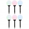 Candeeiro solar de exterior LED 6 pcs esférico 20 cm RGB 1