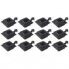 Candeeiro de exterior solar LED 12 pcs preto quadrado 12 cm 1