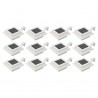Candeeiro de exterior solar LED 12 pcs branco quadrado 12 cm 1
