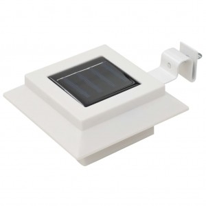 Lámparas solares cuadradas de exterior blancas 12 uds LED 12 cm H
