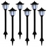 Candeeiro solar LED de exterior 6 pcs preto 1