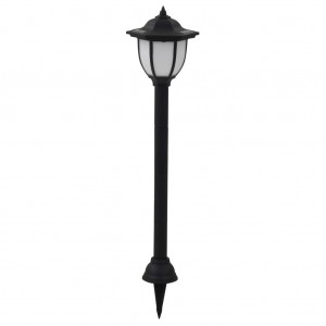 Candeeiro solar LED de exterior 6 pcs preto H
