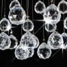 Candeeiro teto contas cristal 3 lâmpadas G9 esférico prateado 4