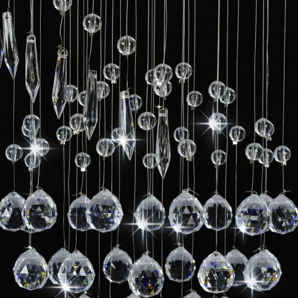 Candeeiro de teto com contas de cristal G9 espiral prateado M 5