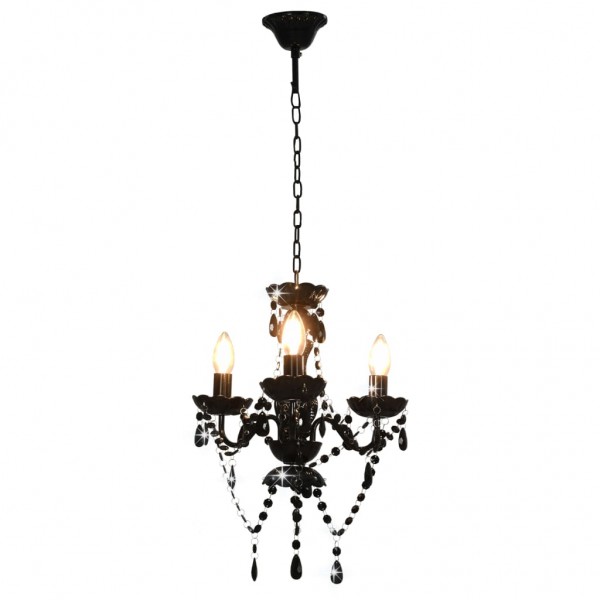 Lustre com contas redondo 3 x E14 preto M 4