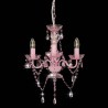 Lustre com contas redondo 3 x E14 cor-de-rosa 2